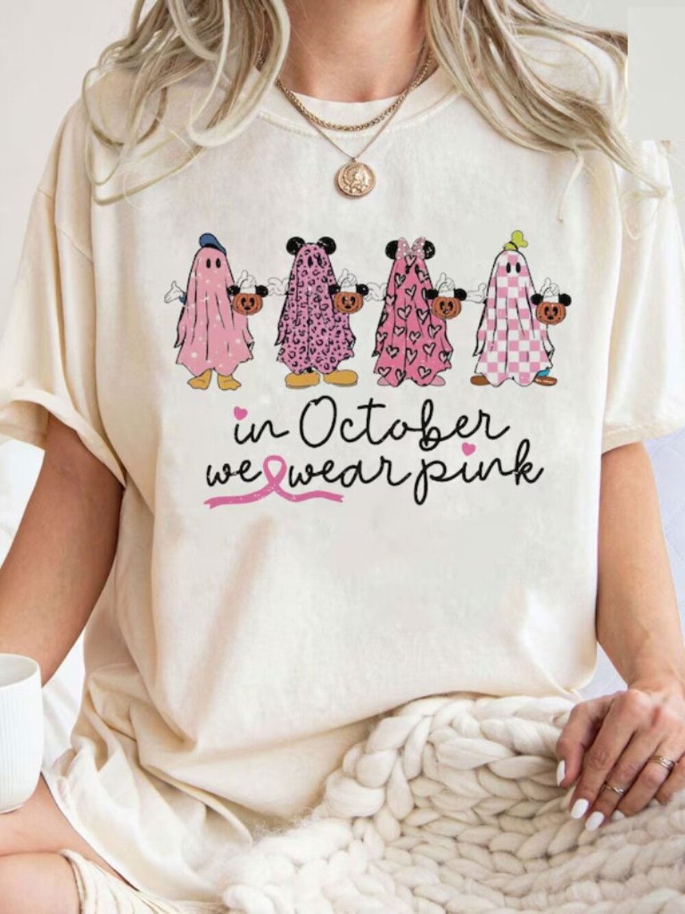 In October We Wear Pink Ghosts T Shirt